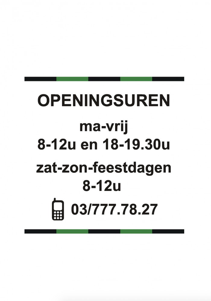 SEIZOEN 2016: OPENINGSUREN